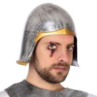 Ridder carnaval verkleed helm - kunststof - voor volwassenen - zilver - old look   -