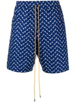 RHUDE short Beachfront à motif géométrique - Bleu