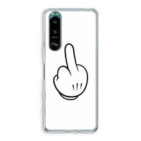 Middle finger white: Sony Xperia 5 III Transparant Hoesje