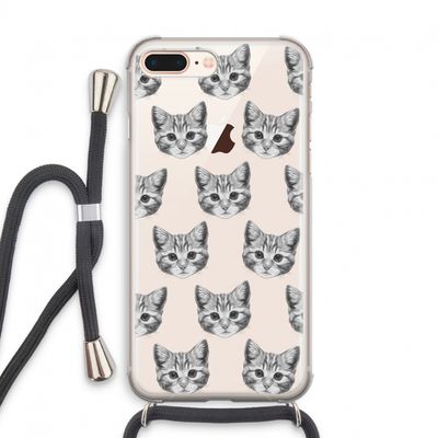 Kitten: iPhone 8 Plus Transparant Hoesje met koord