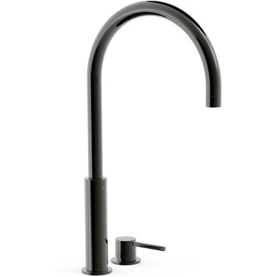 Wastafelkraan Tres Study | Opbouw | Draaibare uitloop | Mengkraan | Hoog model | 1-hendel | Rond | Black metal