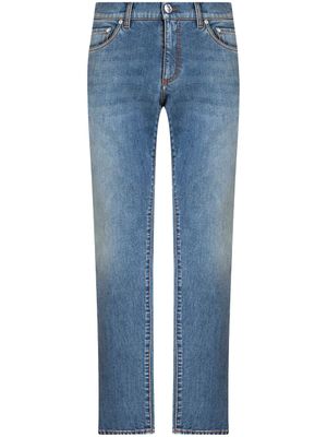 ETRO jean droit à logo brodé - Bleu