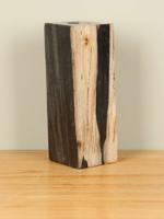Waxinelichtje vierkant versteend hout nr. 19, 25 cm