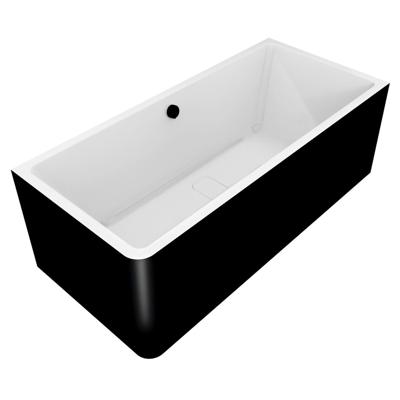 Ligbad Polysan Marlene 185x85x63 cm Asymmetrisch Rechts Zwart / Wit Polysan