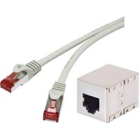 Renkforce RF-3829272 RJ45 Netwerkkabel, patchkabel CAT 6A S/FTP 20.00 m Grijs Snagless, Vlambestendig 1 stuk(s)