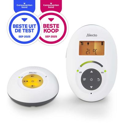 Alecto DBX-125 - Full Eco DECT babyfoon met display - Wit/Antraciet