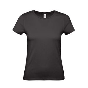 Set van 5x stuks zwart basic t-shirts met ronde hals voor dames van katoen, maat: L (40)