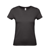 Set van 5x stuks zwart basic t-shirts met ronde hals voor dames van katoen, maat: L (40) - thumbnail