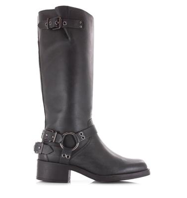 Poelman - Hoge leren biker boots met rit Leer Dames