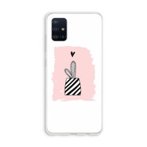 Zwart-wit cactus: Galaxy A51 4G Transparant Hoesje