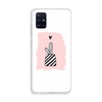 Zwart-wit cactus: Galaxy A51 4G Transparant Hoesje