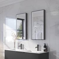 Ben Oblon spiegel met LED verlichting en anti-condens 40x80 cm Mat Zwart