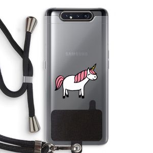 Eenhoorn: Samsung Galaxy A80 Transparant Hoesje met koord