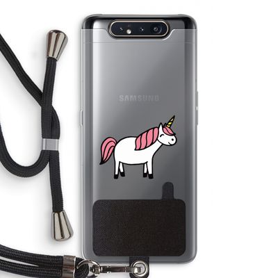 Eenhoorn: Samsung Galaxy A80 Transparant Hoesje met koord