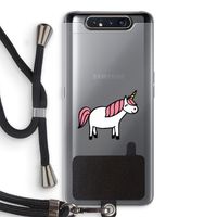 Eenhoorn: Samsung Galaxy A80 Transparant Hoesje met koord