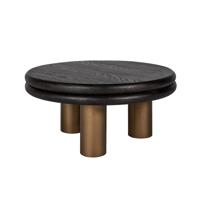 Richmond Salontafel Macaron Eikenhout en metaal, 80cm - Bruin - Rond - thumbnail