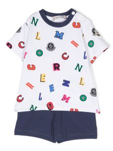 Moncler Enfant ensemble short à imprimé graphique - Bleu