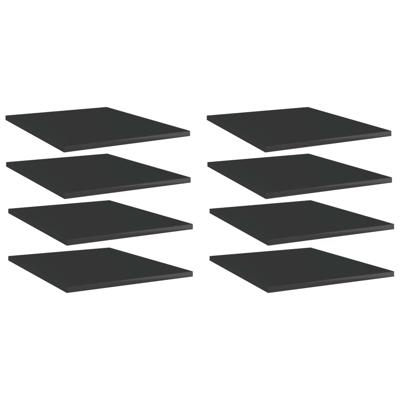 Wandschappen 8 st 40x50x1,5 cm spaanplaat hoogglans zwart