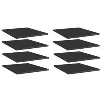 Wandschappen 8 st 40x50x1,5 cm spaanplaat hoogglans zwart