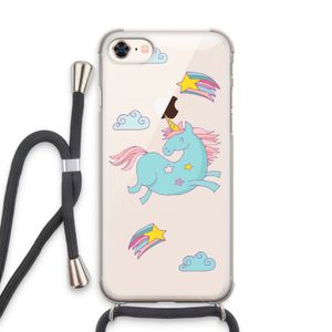 Vliegende eenhoorn: iPhone 7 Transparant Hoesje met koord