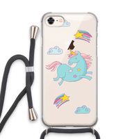 Vliegende eenhoorn: iPhone 7 Transparant Hoesje met koord