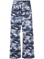 Palm Angels pantalon Sharks Easy à coupe ample - Bleu