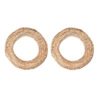 Set van 3x stuks decoratie kransen van stro 40 x 8 cm