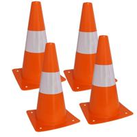 Benson Sport en of veiligheids pionnen - 4x stuks - oranje/wit - kunststof - 17 x 30 cm - training