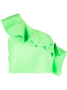 MSGM blouse volantée à design à une épaule - Vert