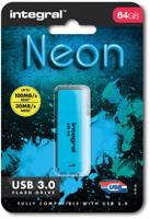 Integral Neon USB 3.0 stick, 64 GB, blauw