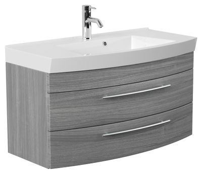 Saniclear Bella halfrond badmeubel 100cm grijs eiken