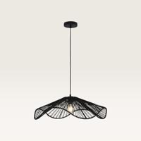 Hanglamp Avanta nero l - Zwarte lamp van gevlochten papieren koord - Zonder lichtbron en voor binnen