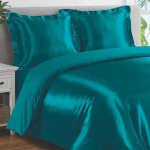 Glanzend Satijnen Dekbedovertrek Beauty Silk Aqua-Lits-jumeaux (240 x 200/220 cm)