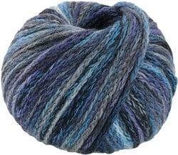 Lana Grossa Cool Merino Big Color 410 Grijs/Mintturquoise/Donkerblauw/Koningsblauw/Blauwviolet