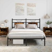 Bedframe zonder matras hout gerookt eikenkleurig 140x200 cm