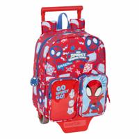 Schoolrugzak met Wielen Spider-Man Rescue Blauw Rood 22 x 27 x 10 cm