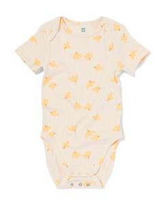 HEMA Meegroeiromper Rib Bamboe Met Stretch Vogels Geel (geel)