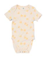 HEMA Meegroeiromper Rib Bamboe Met Stretch Vogels Geel (geel)