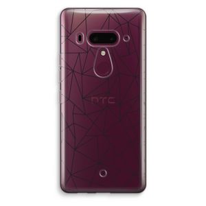 Geometrische lijnen zwart: HTC U12+ Transparant Hoesje