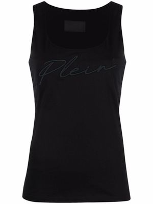 Philipp Plein débardeur à logo brodé - Noir
