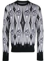 AMIRI argyle ribbed wool jumper - Noir