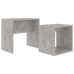 The Living Store Salontafelset - Betongrijs - 48 x 30 x 45 cm - Ruimtebesparend - Stabiel