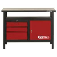 KS Tools 8650003 Werkbank met 3 schuifladen en 1 deur, H840xB1200xT600mm (b x h x d) 1200 x 840 x 600 mm
