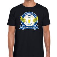 Zwart geslaagd drinking team t-shirt heren - thumbnail