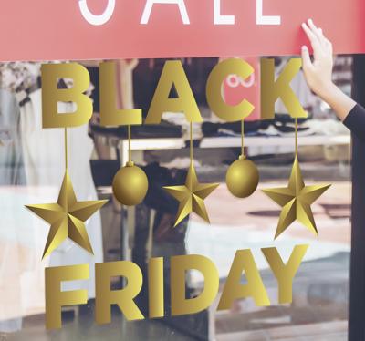 Raamstickers black friday sterren