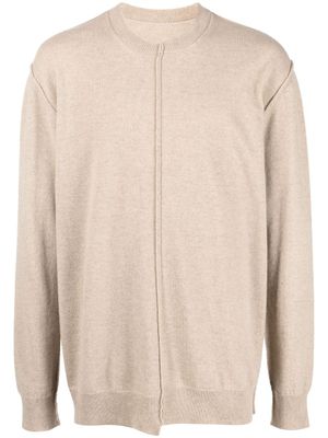 Uma Wang pull en cachemire à coutures apparentes - Tons neutres