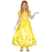 Prinses verkleed jurk/kostuum geel voor meisjes - thumbnail
