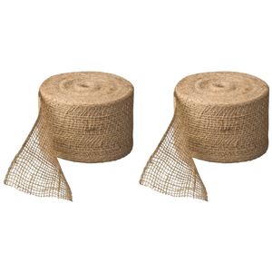 Juteband naturel 10 cm x 50 meter hobby/knutselmateriaal