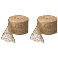 Juteband naturel 10 cm x 50 meter hobby/knutselmateriaal