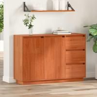 Dressoir met lade Bruin 111 x 34 x 75 cm Massief grenenhout